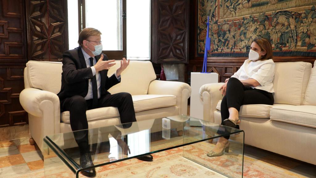 Ximo Puig con la ministra Ribera en un encuentro anterior.