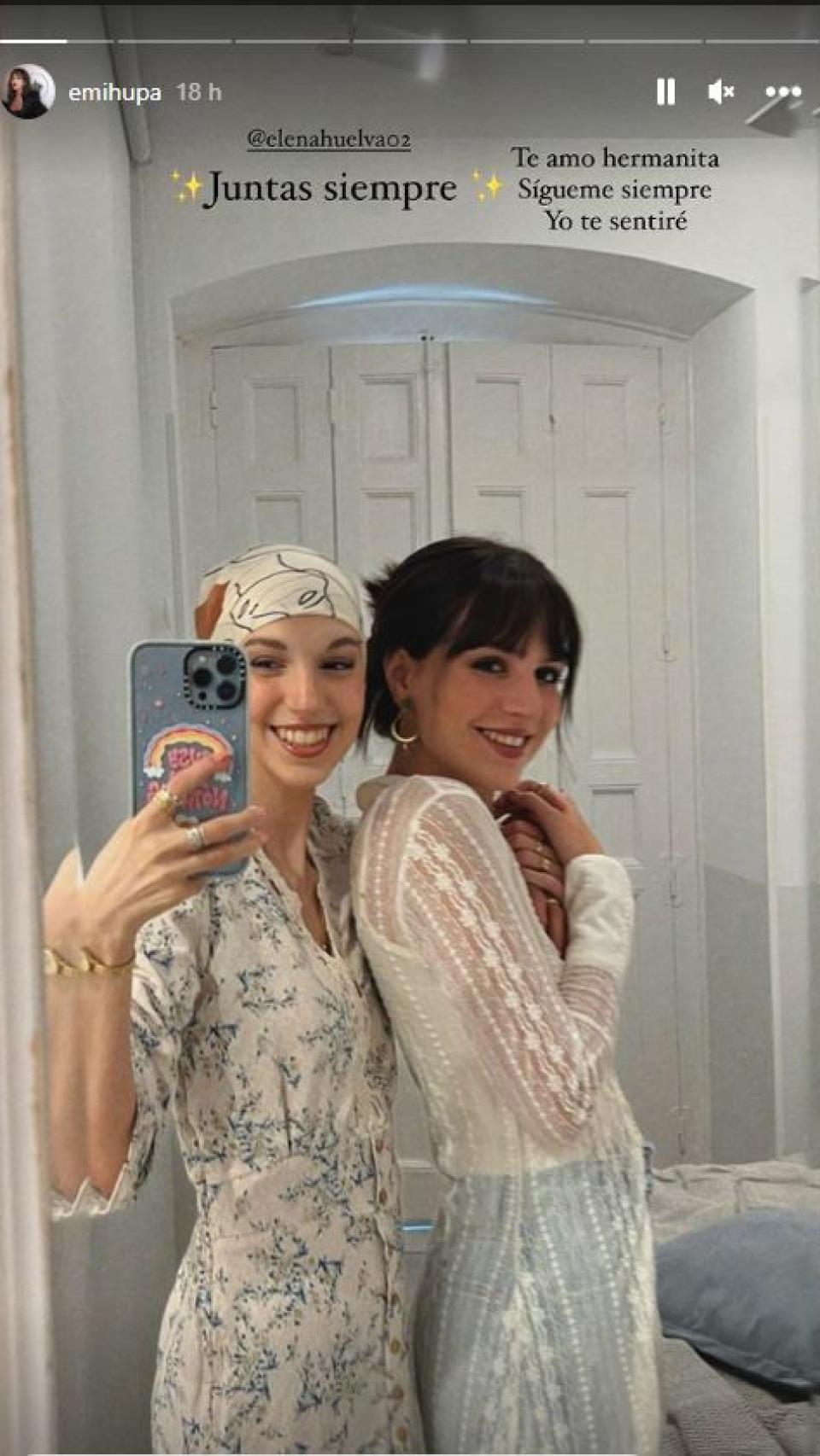 Elena y Emi Huelva en una imagen de sus redes sociales.