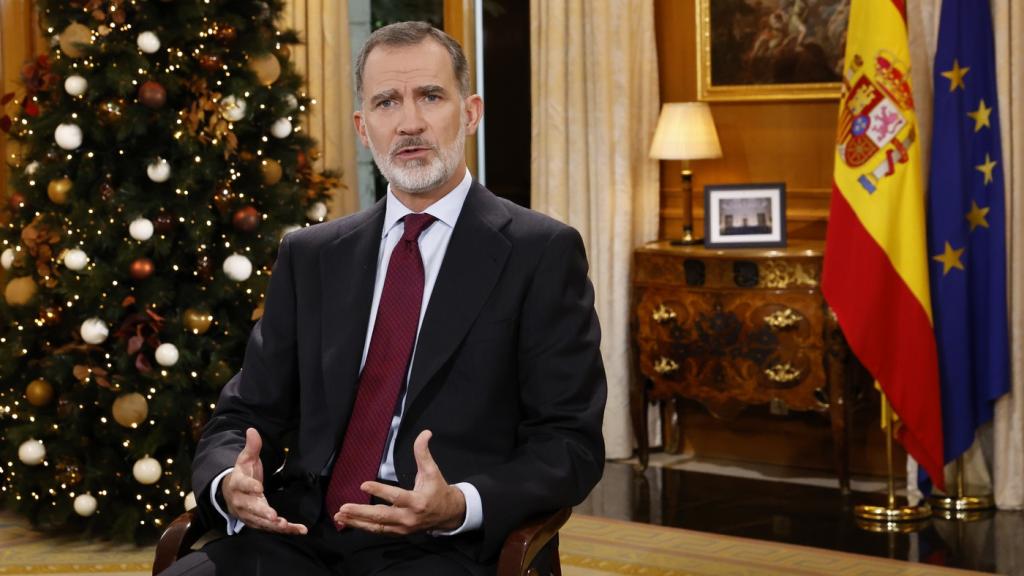 El rey Felipe VI durante su Mensaje de Navidad de 2022.