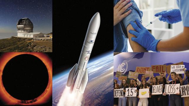 El Gran Telescopio de Canarias, recreación del Ariane 6, vacunación contra la Covid-19, un eclipse solar y manifestación durante la COP27