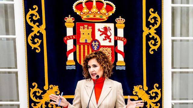 María Jesús Montero, ministra de Hacienda y Función Pública, en una rueda de prensa.