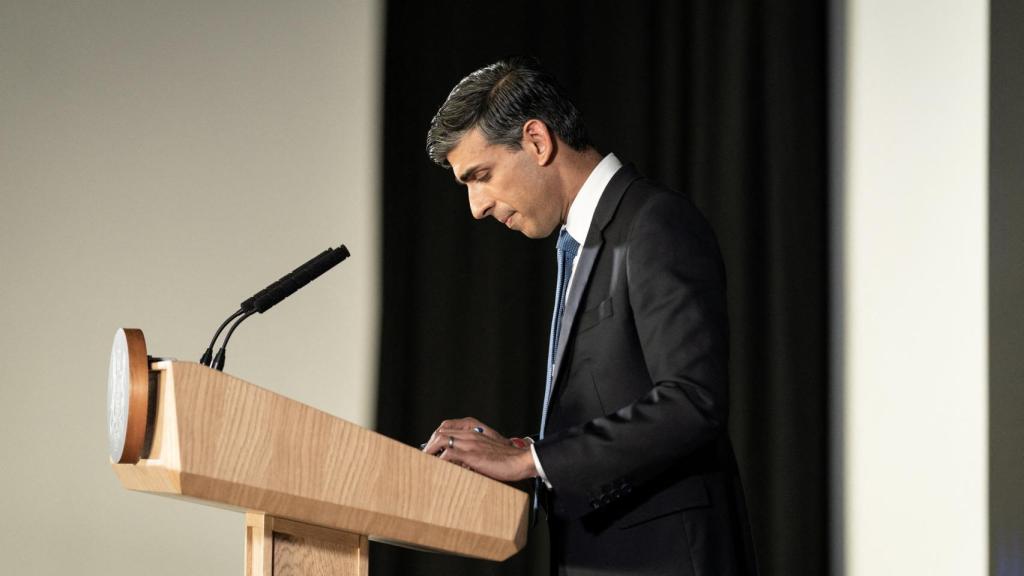 Rishi Sunak durante su discurso anual.