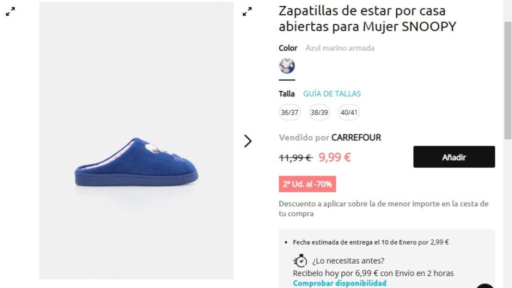 Zapatillas de estar por casa.