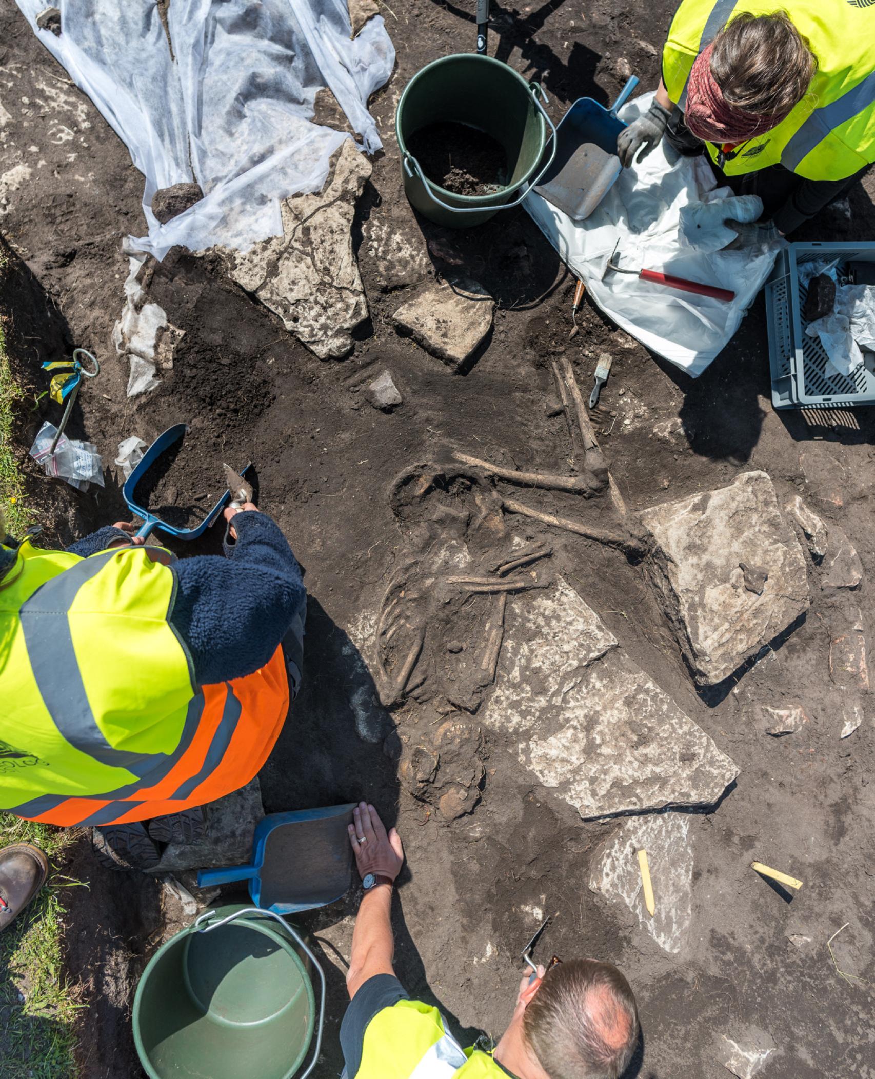 Imagen aéreas de las excavaciones en el yacimiento de Sandby borg.