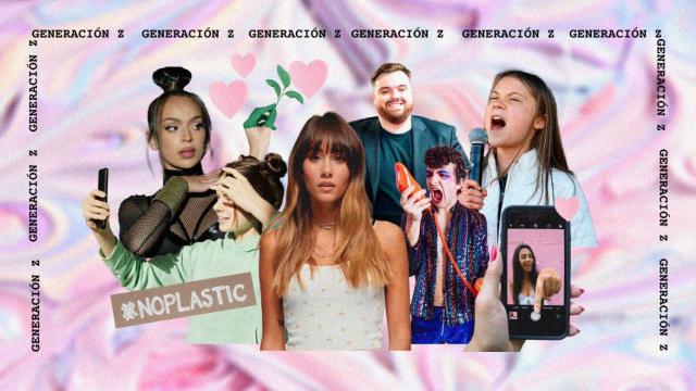 De izquierda a derecha, las cantantes Bad Gyal y Aitana, el 'streamer' Ibai y la activista Greta Thunberg, iconos de la generación Z.