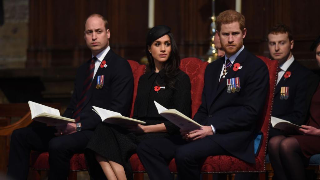Guillermo, Meghan Markle y Harry, en una imagen de archivo.