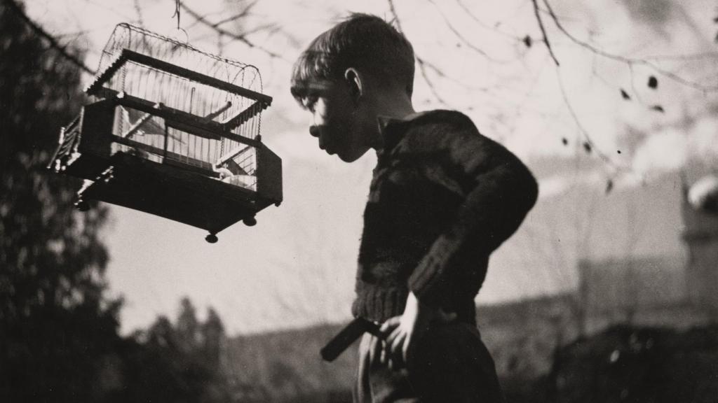 Mey Rahola. Sin título [Albert Xirau con un pájaro], 1932-1936. Archivo Mey Rahola