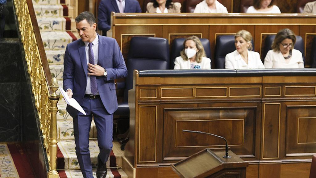El presidente Pedro Sánchez, durante un pleno en el Congreso de los Diputados.