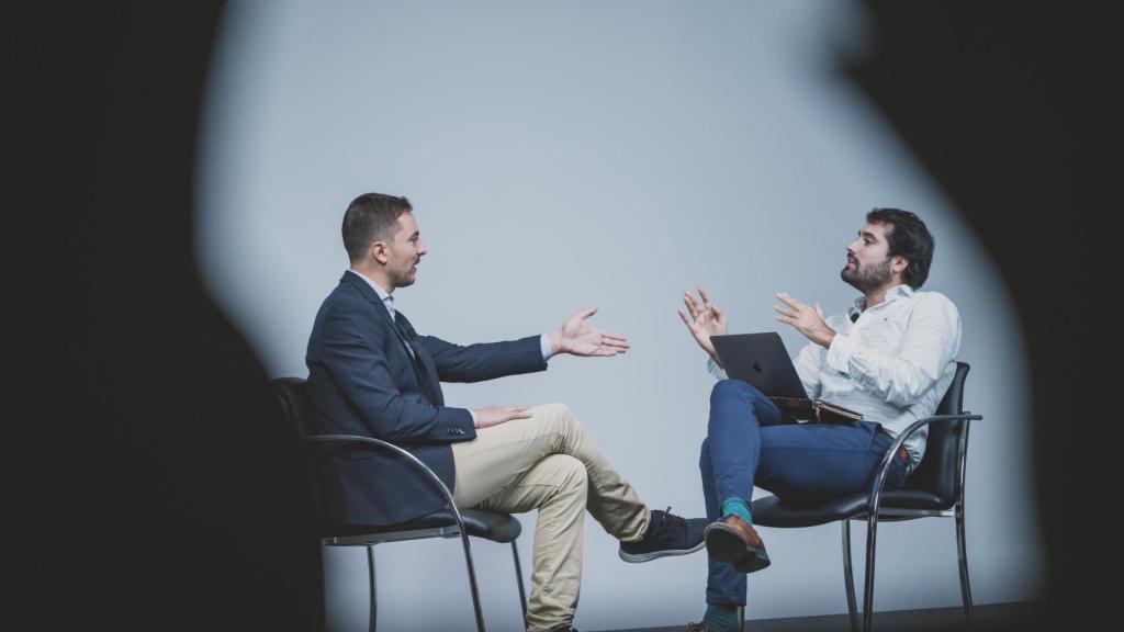 Un momento de la entrevista.