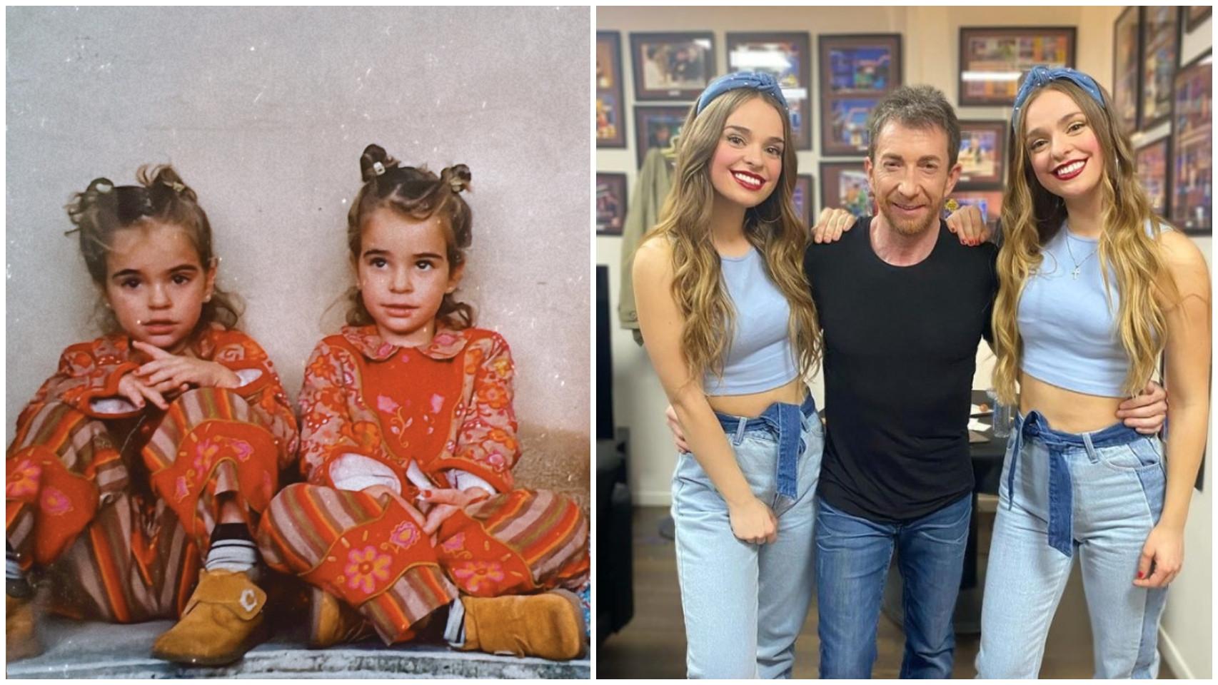 Paula y Aitana, de pequeñitas a la izquierda y con Pablo Motos como estrellas de TikTok.
