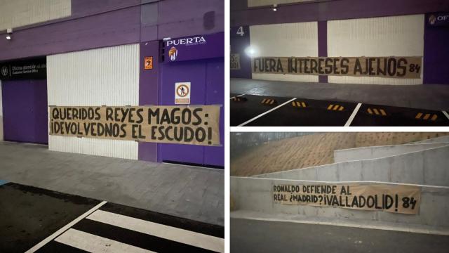 Pancartas con las que ha aparecido el Estadio José Zorrilla.