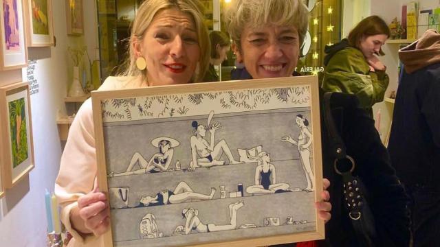 Yolanda Díaz visita La Grelería.