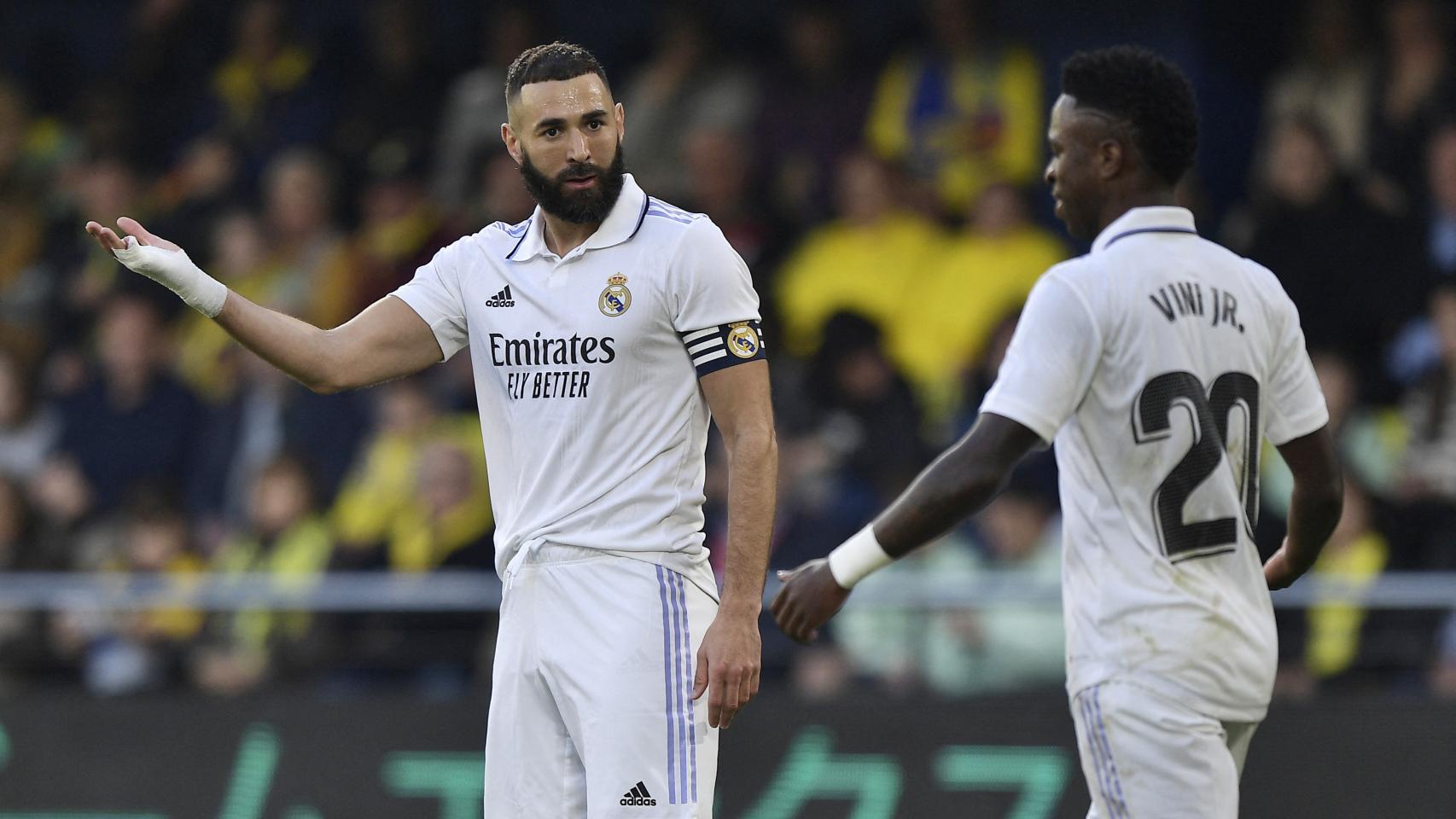 Benzema y Vinicius, en un partido del Real Madrid de la temporada 2022/2023