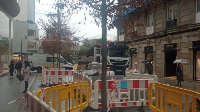 La calle Compostela en una foto de archivo durante las obras de peatonalización