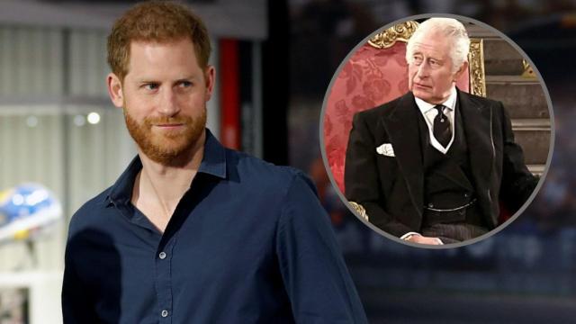 El duque de Sussex y el rey Carlos III, en un montaje de JALEOS.