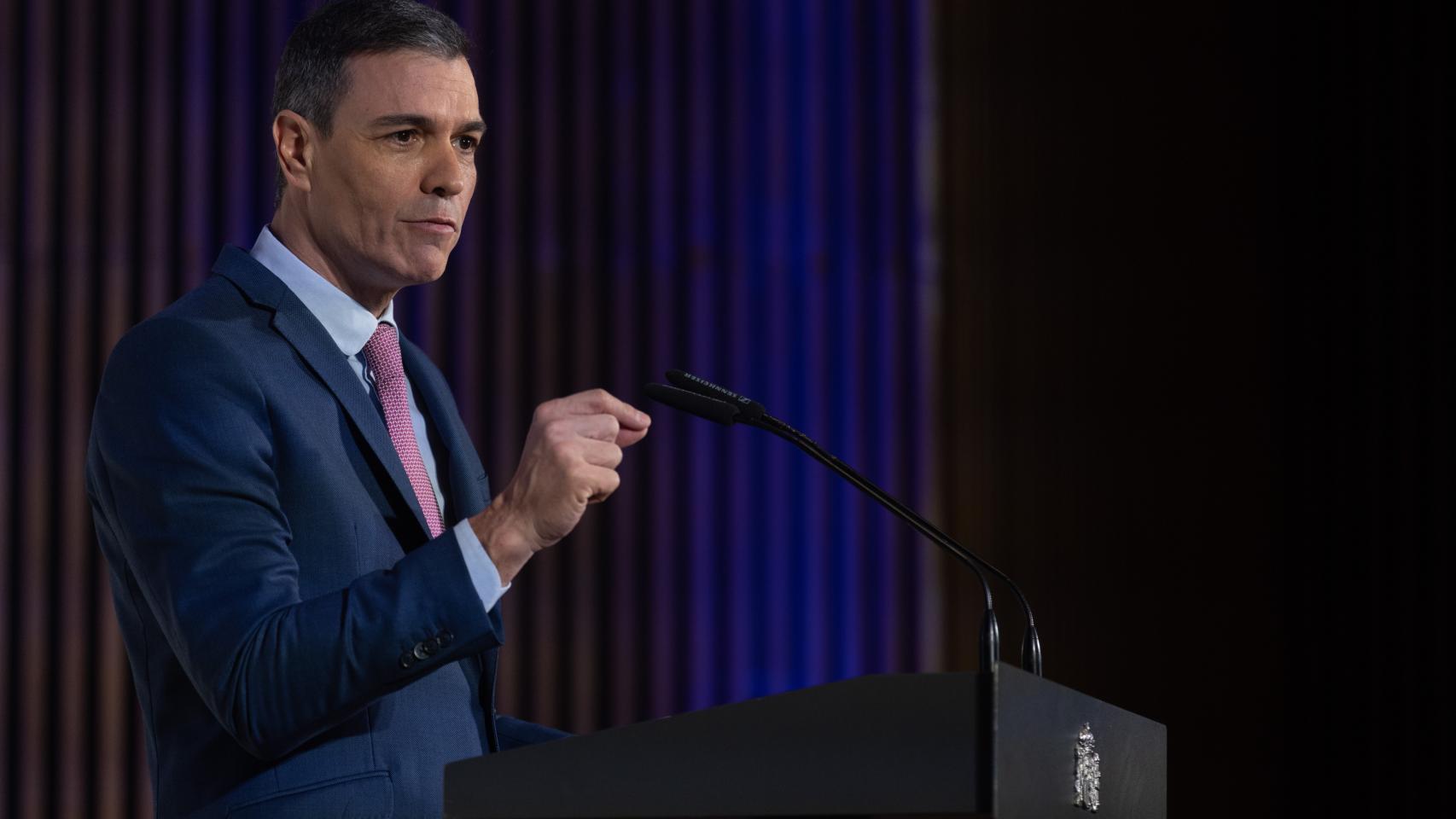 El presidente del Gobierno, Pedro Sánchez, preside la VII Conferencia de Embajadores, en el Ministerio de Asuntos Exteriores, a 9 de enero de 2023, en Madrid.