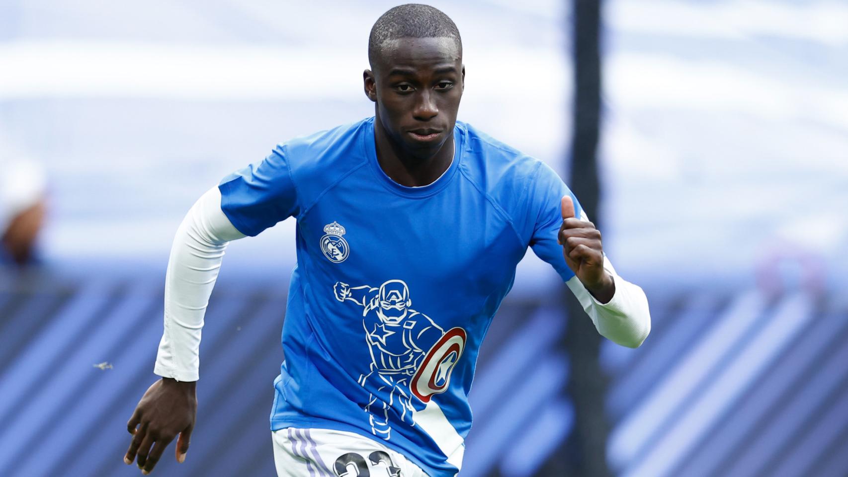 Ferland Mendy, durante un entrenamiento del Real Madrid
