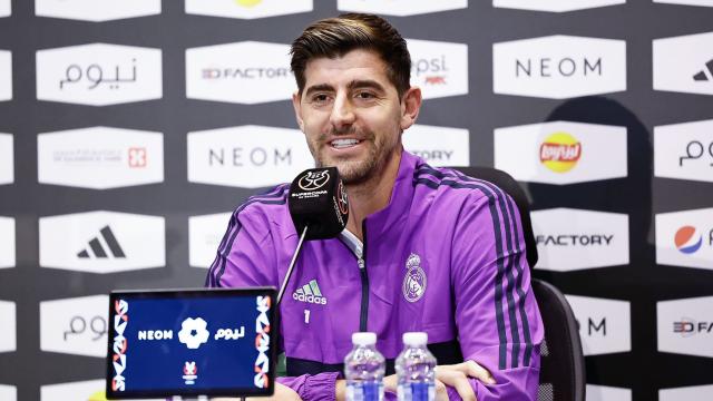 Thibaut Courtois, en rueda de prensa en la Supercopa de España