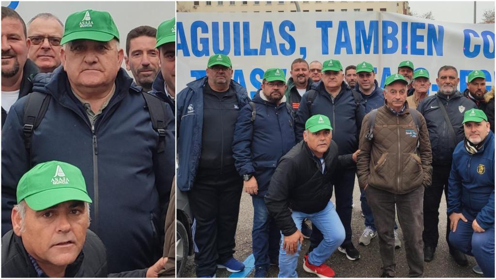 José junto a sus compañeros de Urcisol en la manifestación.