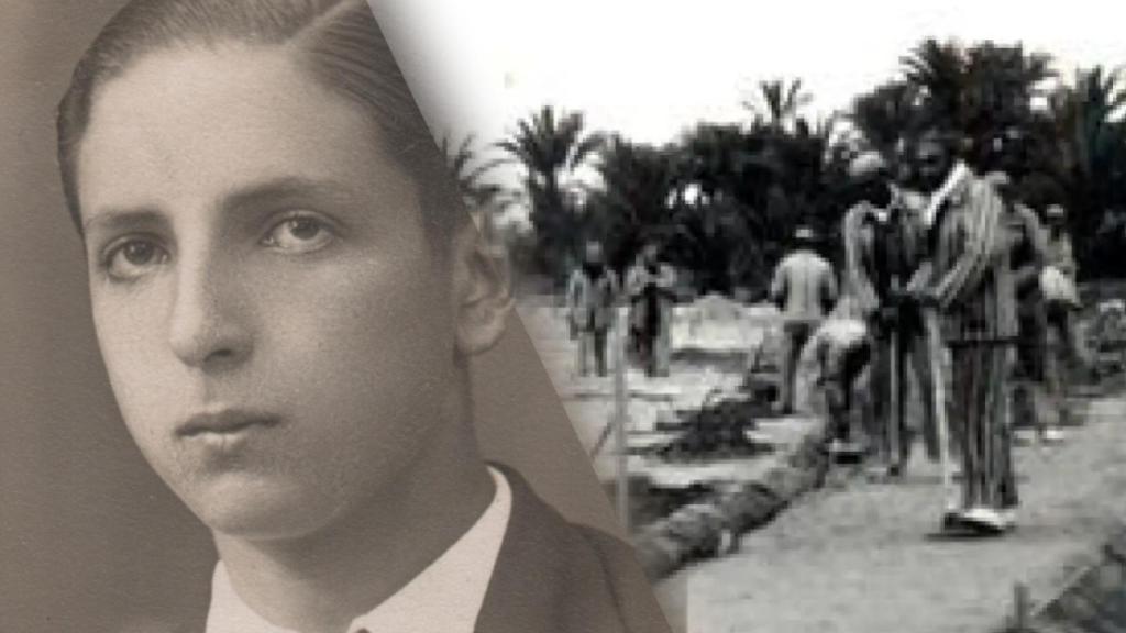 Jose Antonio Urquijo (cedida por la familia) y el campo en la etapa republicana.