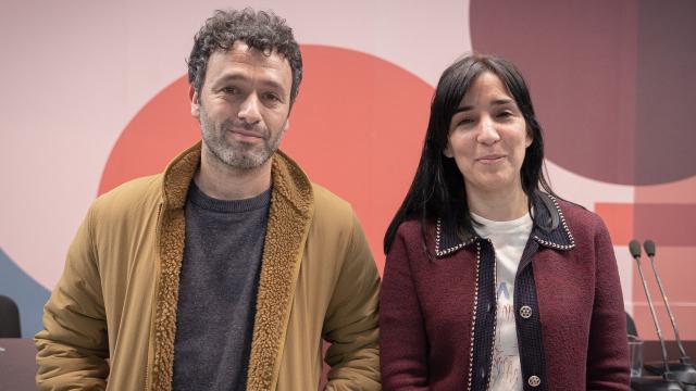 Rodrigo Sorogoyen y Alauda Ruiz de Azúa, este martes en el Círculo de Bellas Artes de Madrid