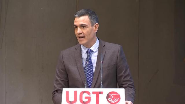 El presidente del Gobierno, Pedro Sánchez, en la inauguración de las Jornadas Confederales de UGT.