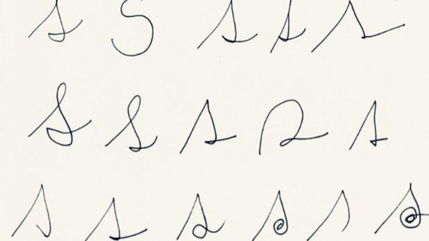 Las distintas formas de hacer la letra 'ese'.
