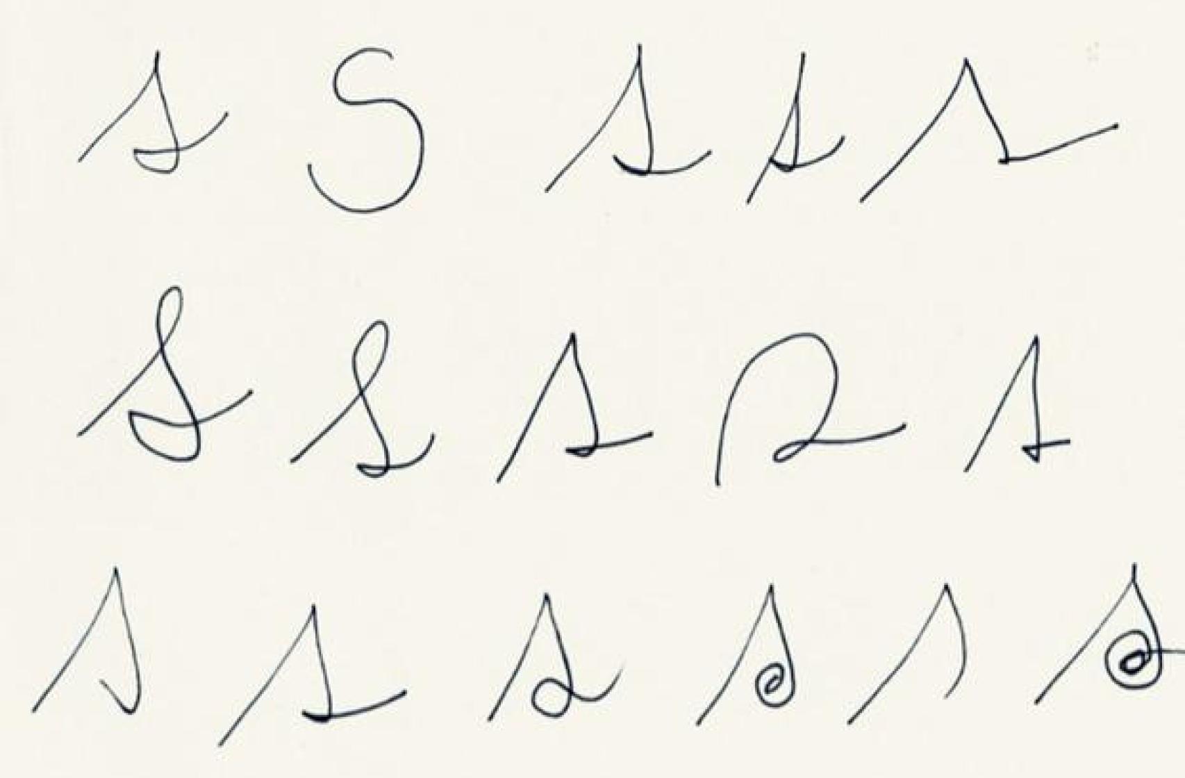 Las distintas formas de hacer la letra 'ese'.