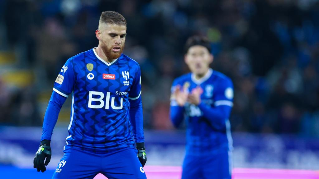 Futbolistas del Al-Hilal durante un partido de la liga saudí