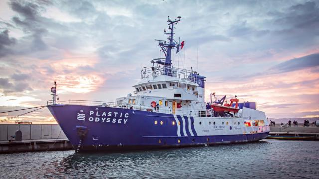 Imagen del Plastic Odyssey, que atracará este sábado en Málaga.