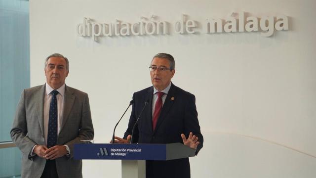 El presidente de la Diputación de Málaga, Francisco Salado, durante la rueda de prensa.