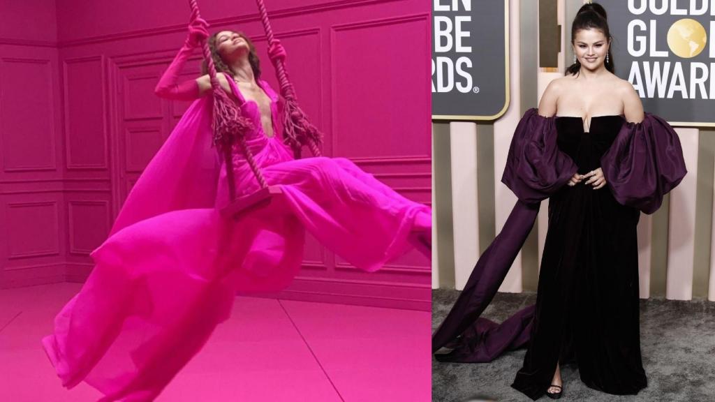 A la izquierda, Zendaya, imagen del color 'PP Pink'; y a la derecha, Selena Gomez.