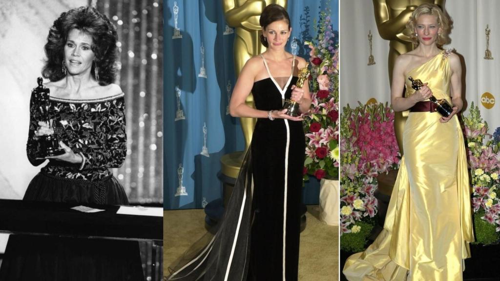 Jane Fonda, Julia Roberts y Cate Blanchet recogieron el Oscar vestidas por Valentino.