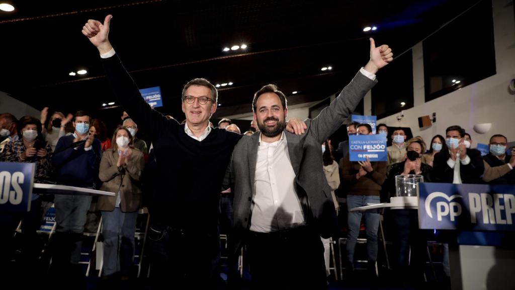 Alberto Núñez Feijóo junto a Paco Núñez, el pasado 15 de marzo, en Toledo.