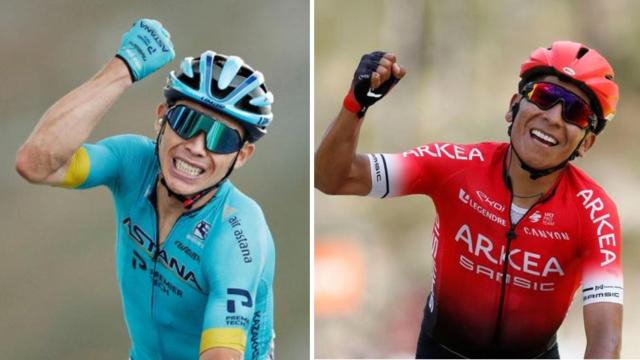 Supermán López y Nairo Quintana, los dos ciclistas colombianos.
