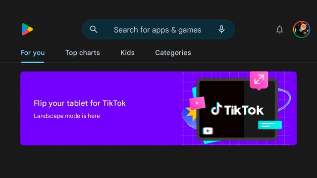 TikTok ya está presente en Android con su nuevo modo apaisado para tablets