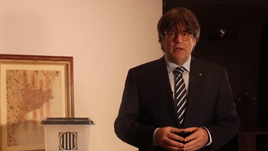 Carles Puigdemont, en su mensaje institucional este jueves.