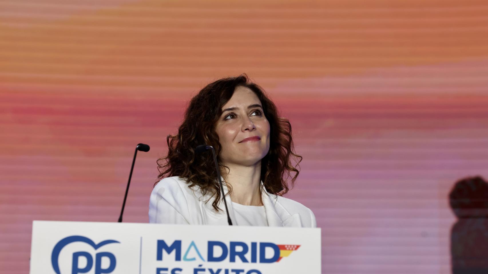 Ayuso durante la inauguración de las jornadas populares en Las Rozas.