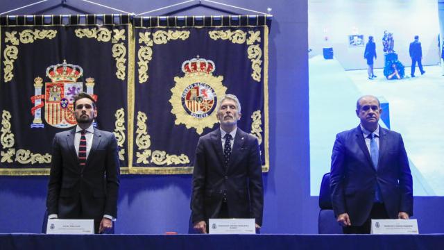 El ministro del Interior, Fernando Grande-Marlaska, durante el acto conmemorativo por el 199 aniversario de la Policía Nacional.