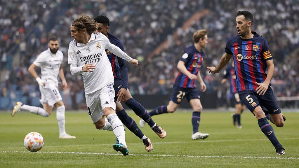 Luka Modric, durante la final de la Supercopa de España contra el Barça