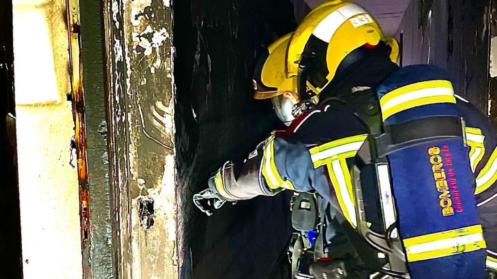 Desalojo en Cedillo del Condado. Foto: Consorcio Provincial de Extinción de Incendios y Salvamentos de Toledo.