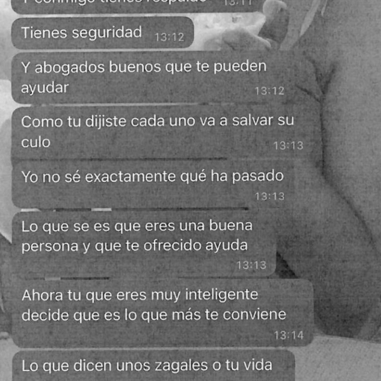 Una captura de WhastApp con conversaciones sobre el supuesto amaño de los testimonios de menores víctimas de abusos sexuales.