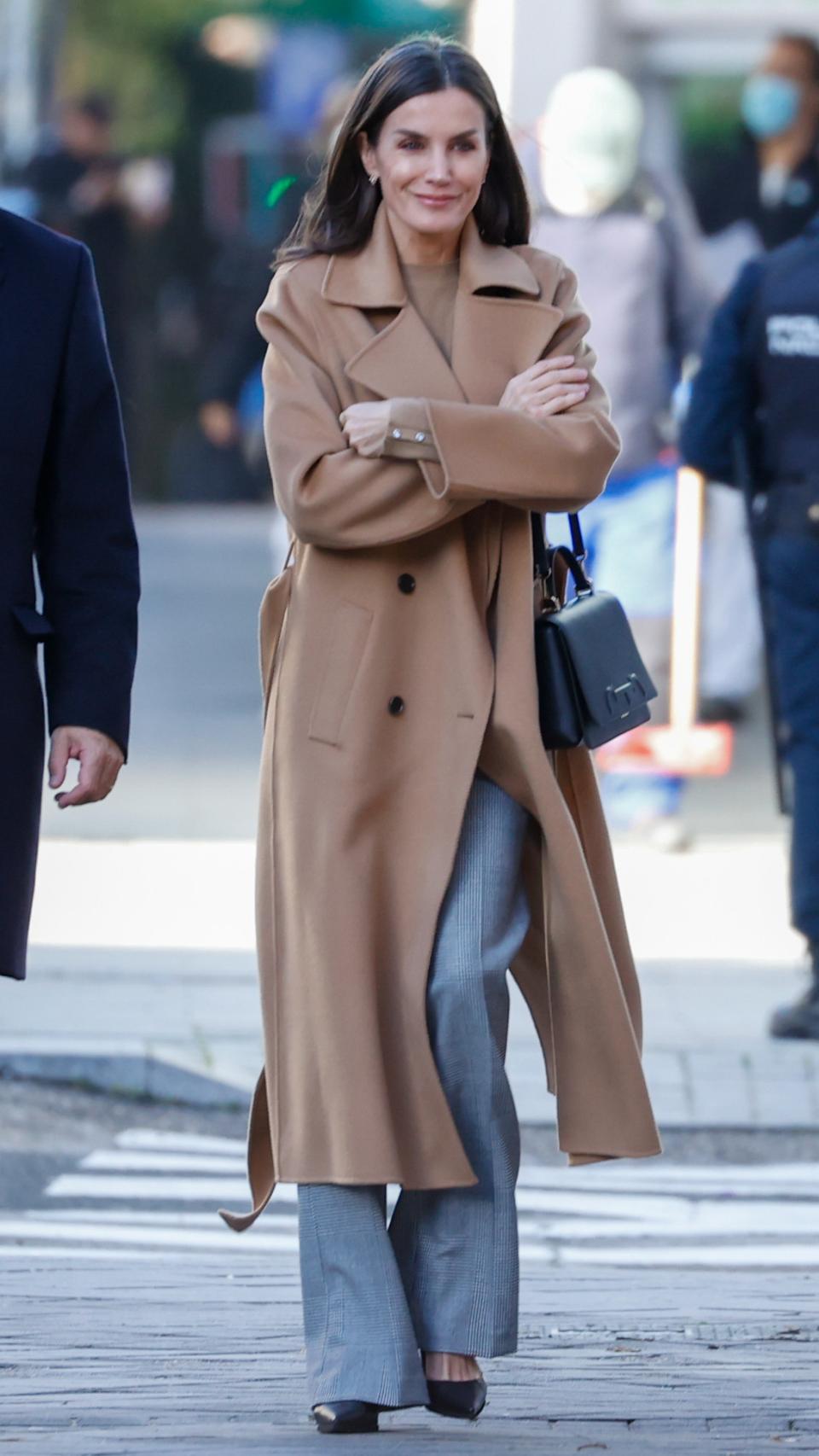 La reina Letizia en la mañana de este martes en Madrid.