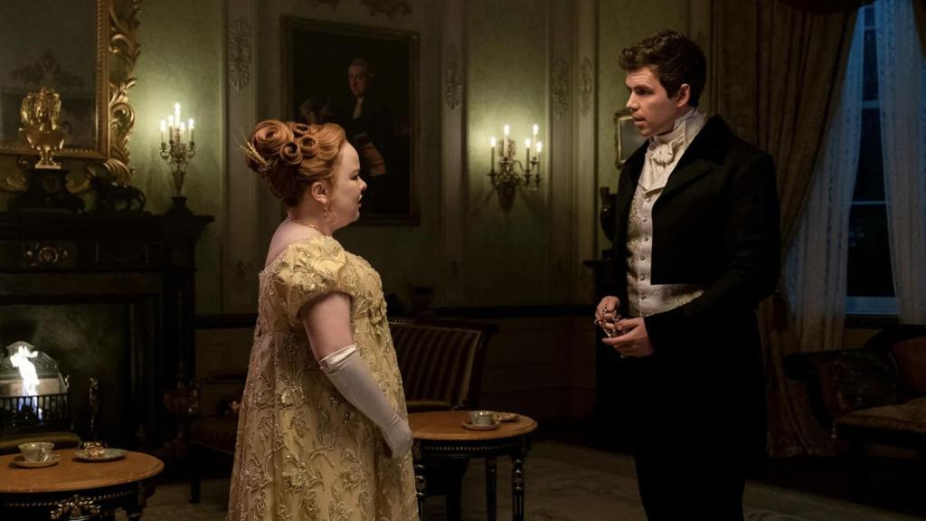 Penelope y Colin en la segunda temporada de 'Los Bridgerton'.