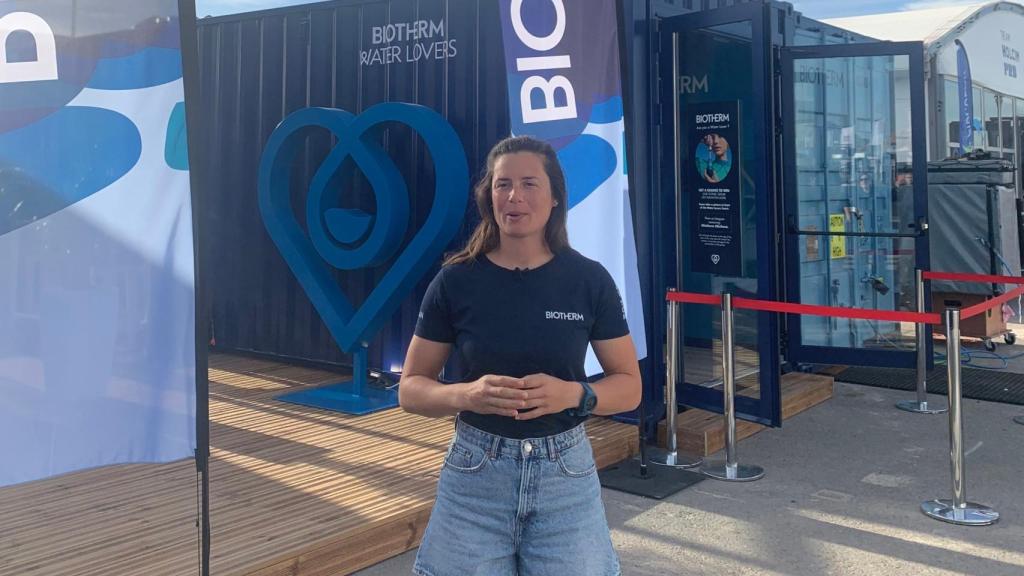 Marina Lobato en la base del equipo de Biotherm