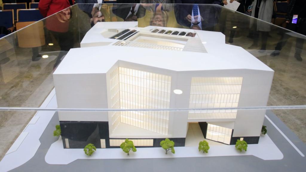 Una maqueta de la futura Ciudad de la Justicia de Alicante.