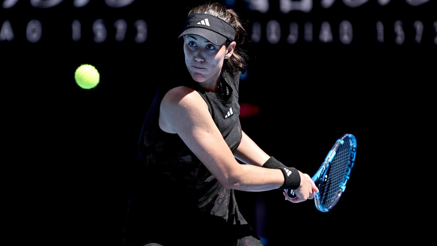 Muguruza, durante el partido ante Mertens.