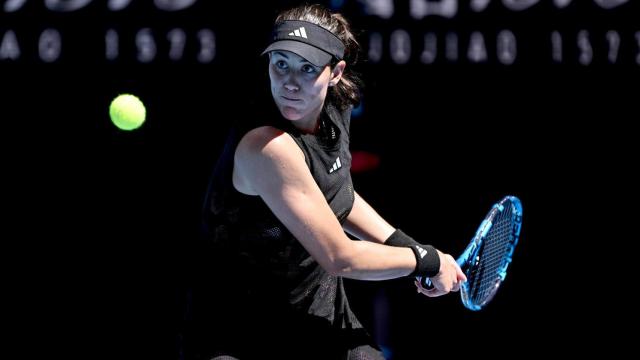 Muguruza, durante el partido ante Mertens.
