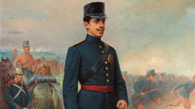 'Alfonso XIII', con uniforme de campaña'. Retrato de Víctor Morelli Sánchez-Gil. Museo del Prado.
