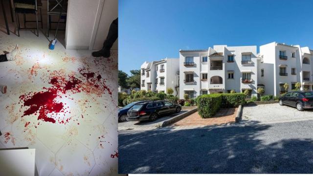 Los restos de la hemorragia del que subió a la casa y la zona donde ocurrió todo.